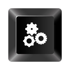 black button gear icon, vector illustraction design
