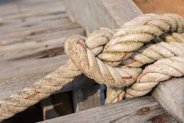 Rope tied up to a knot