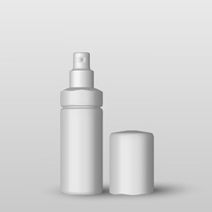 White Bottle of Shampoo Packaging Isolated over White Background