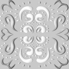 Abstract 3d geometric background. White texture with shadow. Simple clean white background texture. 3D Vector interior wall panel pattern.