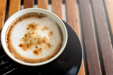 A cup of cappuccino coffee
