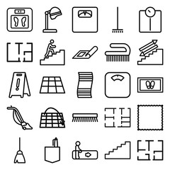 Set of 25 floor outline icons