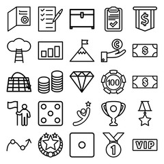 Fototapeta premium Set of 25 success outline icons