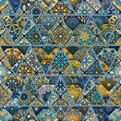 Seamless pattern. Vintage decorative elements. Hand drawn background. Islam, Arabic, Indian, ottoman motifs. Perfect for printing on fabric or paper.