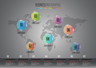 infographic on world map background.