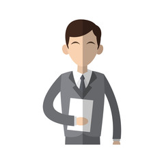 businessman  cartoon icon over white background. colorful design. vector illustration