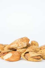 Almond nuts to stay healthy for the body. almond on white background