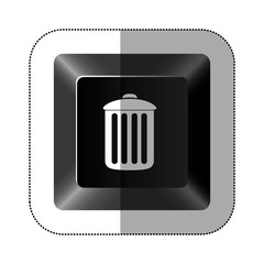 black button trash can icon, vector illustraction design
