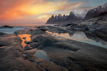 Great Dramatic Sky, Seascape, Landscape. Wild Northern nature