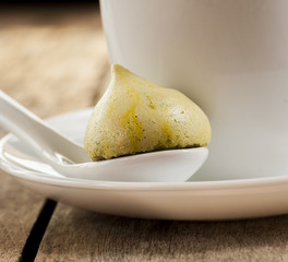 Meringue cookies. Selective focus