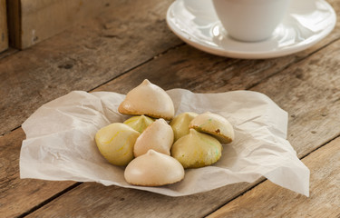 Meringue cookies. Selective focus
