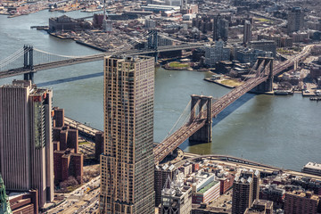 Obraz premium Manhattan and Brooklyn Bridge