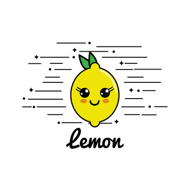 Emblem Kawaii Happy Lemon Icon