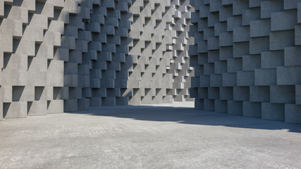 Abstract concrete architecture structure,Product showcase,,Abstract empty space.3D rendering