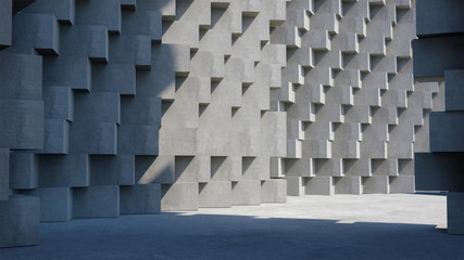 Abstract concrete architecture structure,Product showcase,,Abstract empty space.3D rendering