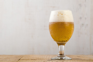 beer on wooden table