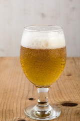 beer on wooden table