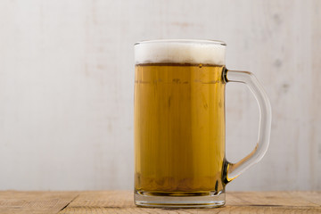 beer on wooden table