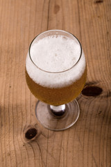 beer on wooden table