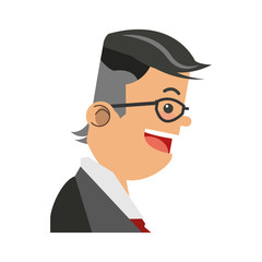 businessman  cartoon icon over white background. colorful design. vector illustration
