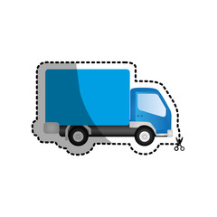 blue trucks trailer icon, vector illustraction design