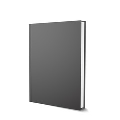 Vector black book template, realistic design, isolated on white