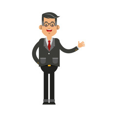 businessman  cartoon icon over white background. colorful design. vector illustration