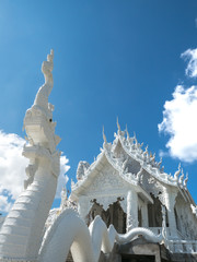 Thai White Dragon statue and church
