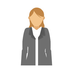 businesswoman wearing executive clothes over white background. colorful design. vector illustration