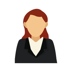 businesswoman wearing executive clothes over white background. colorful design. vector illustration