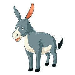 Fototapeta na wymiar Cartoon smiling donkey