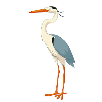 Cartoon smiling Heron