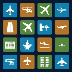 Set of 16 airline filled icons