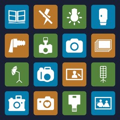 Set of 16 photography filled icons