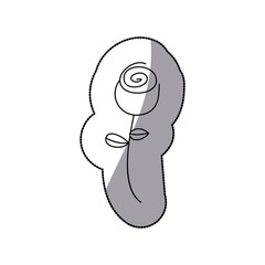 sticker sketch contour rose floral icon vector illustration