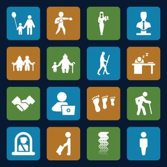 Set of 16 adult filled icons