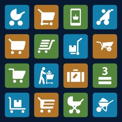 Set of 16 cart filled icons