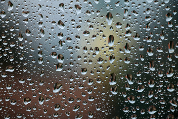 Rain drops on window , rainy day 