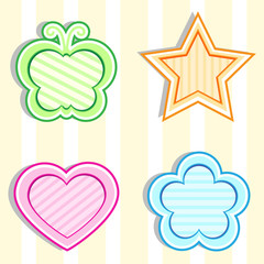 Фигурные рамочки на жёлтом полосатом фоне