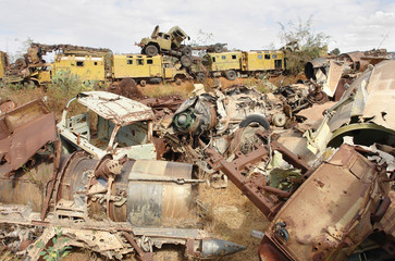 Eritrea’s War of Independence Tank Graveyard  in Asmara    © robnaw