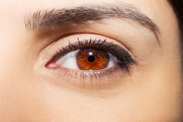 Obraz premium Piękne, wnikliwe spojrzenie kobiety. Bliska strzał