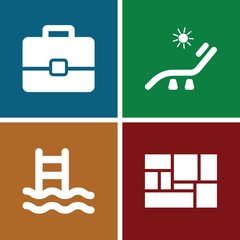 Set of 4 vacation filled icons