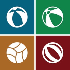 Set of 4 beachball filled icons