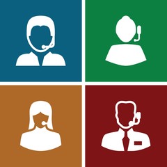Set of 4 telemarketing filled icons