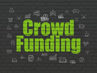 Finance concept: Crowd Funding on wall background