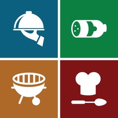 Set of 4 gourmet filled icons