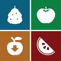 Set of 4 fruit filled icons