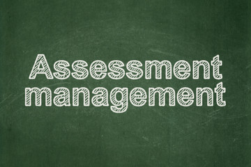 Fototapeta premium Business concept: Assessment Management on chalkboard background