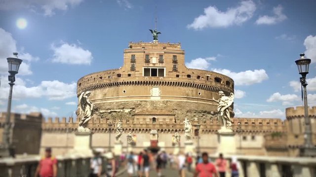 View of Castel Sant Angelo and Statues, Rome, Italy