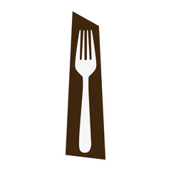 rectangle banner frame with silhouette fork cutlery icon vector illustration
